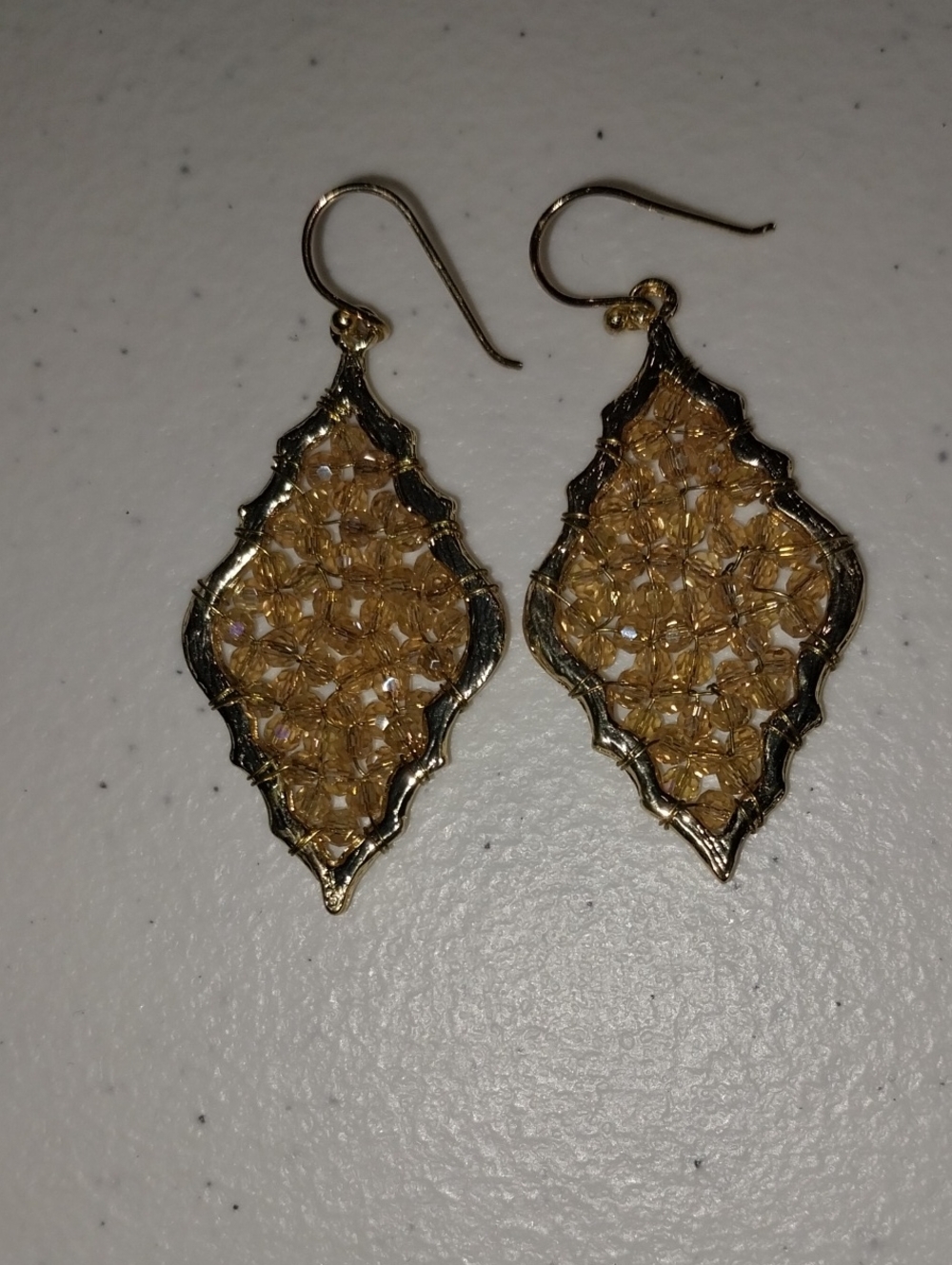 Gold Crystal Drop Earrings - Women Jewelry